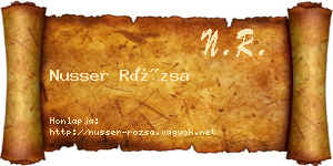 Nusser Rózsa névjegykártya